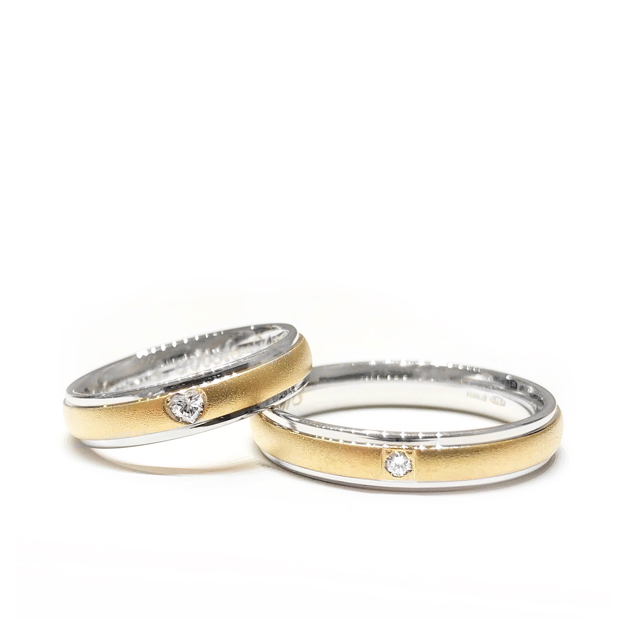 Coppia di Fedi Mimosa con Cuore