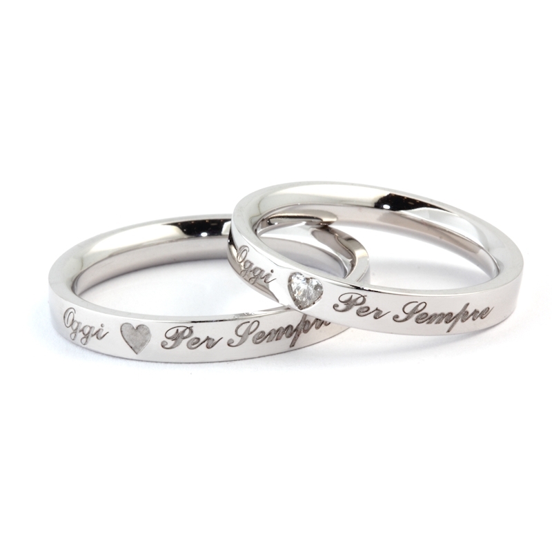 Coppia di Fedi Futura con Cuore - immagine 2