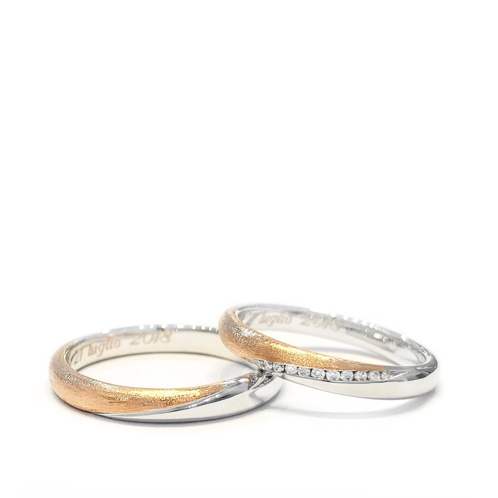 Coppia di Fedi Taormina Bicolore